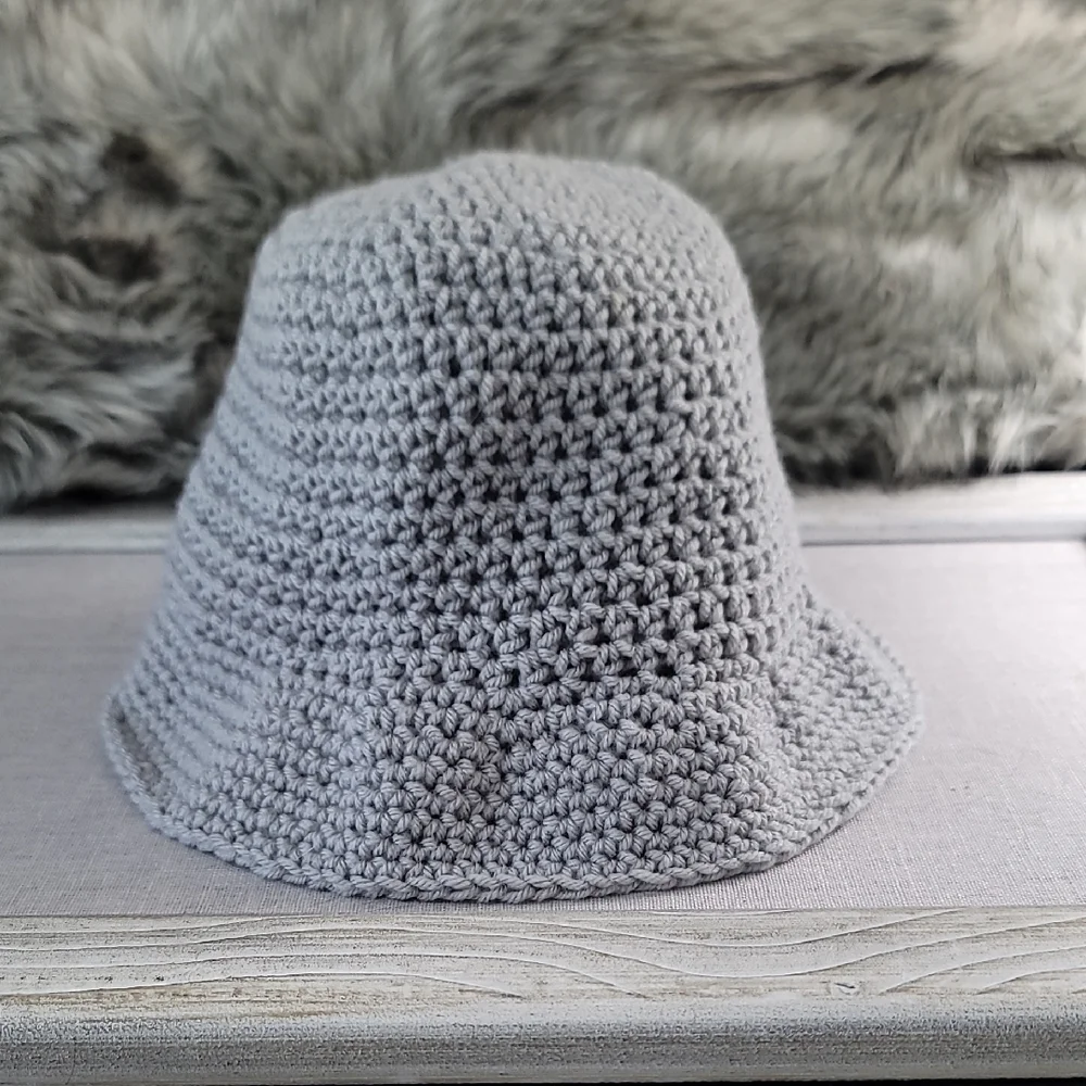 Hand made Gray Crochet Bucket Hat